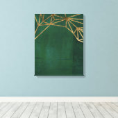 Web Gold en Green Oerwoud Canvas Afdruk (Insitu (Houten vloer))