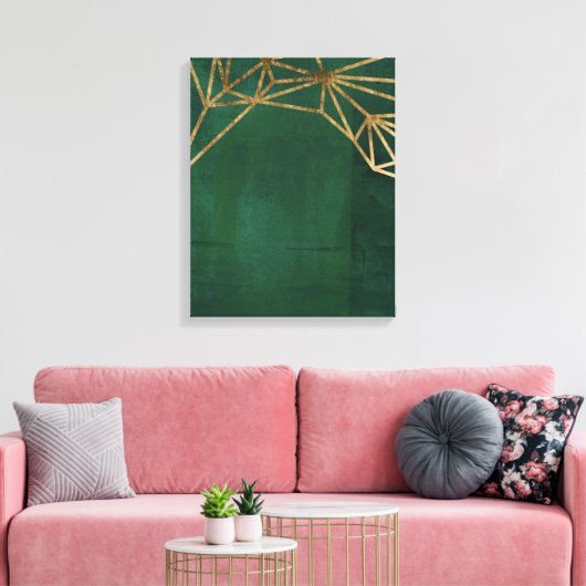 Web Gold en Green Oerwoud Canvas Afdruk (Insitu (Woonkamer))