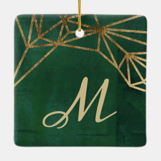 Web Gold en Green Oerwoud Keramisch Ornament (Achterkant)