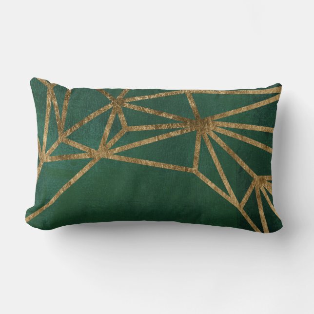 Web Gold en Green Oerwoud Kussen (Voorkant)