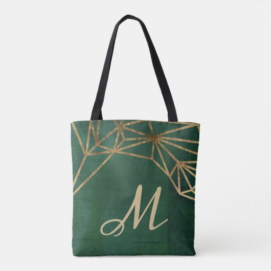 Web Gold en Green Oerwoud Tote Bag (Achterkant)