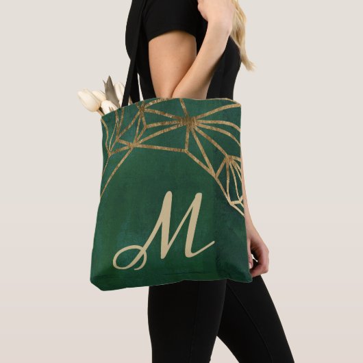 Web Gold en Green Oerwoud Tote Bag (Dichtbij)