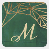 Web Gold en Green Oerwoud Vierkante Sticker (Voorkant)