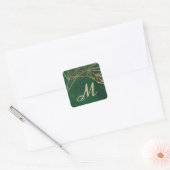 Web Gold en Green Oerwoud Vierkante Sticker (Envelop)