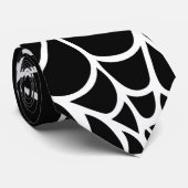 Web Gothic voor zwarte en witte Halloween Spider Stropdas (Opgerold)