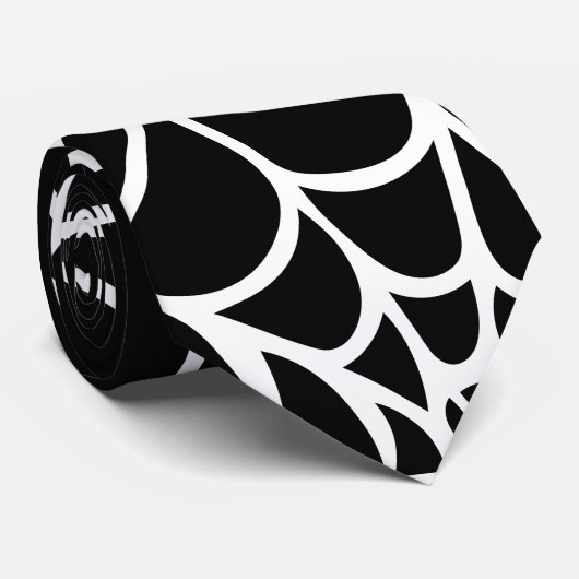 Web Gothic voor zwarte en witte Halloween Spider Stropdas (Opgerold)