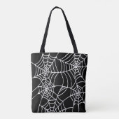 Web Gothic voor zwarte en witte Halloween Spider Tote Bag (Achterkant)