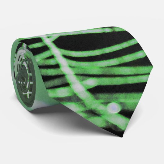 Web Green Black Creepy Spooky Spider Stropdas (Opgerold)