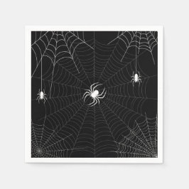 Web Halloween Black en White Spider Servet
