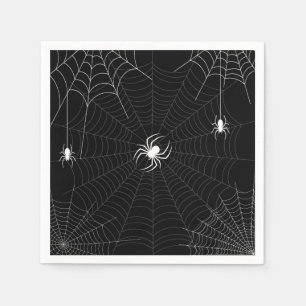 Web Halloween Black en White Spider Servet