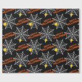 Web Halloween Black Spider Cadeaupapier (Vlak)