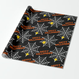 Web Halloween Black Spider Cadeaupapier