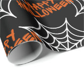 Web Halloween Black Spider Cadeaupapier (Rol Hoek)
