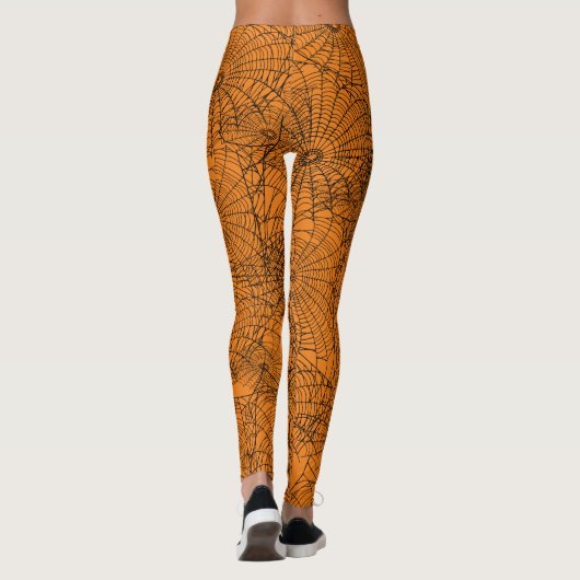 Web Halloween Oranje en Black Spider Leggings (Achterkant)