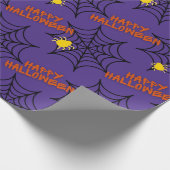 Web Halloween Paarse Spider Cadeaupapier (Hoek)