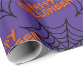 Web Halloween Paarse Spider Cadeaupapier (Rol Hoek)