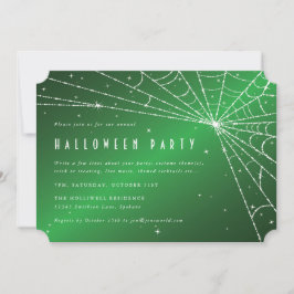 Web Halloween Party over Green and White Diamond S Kaart