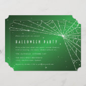 Web Halloween Party over Green and White Diamond S Kaart (Voorkant / Achterkant)