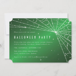 Web Halloween Party over Green and White Diamond S Kaart