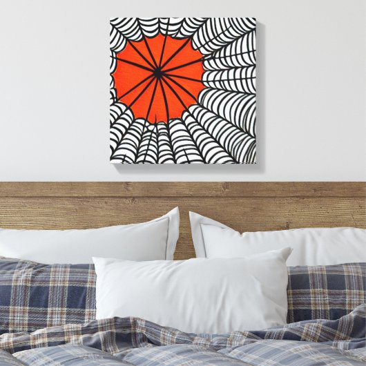 Web Halloween Spider Canvas Afdruk (Insitu (Slaapkamer))
