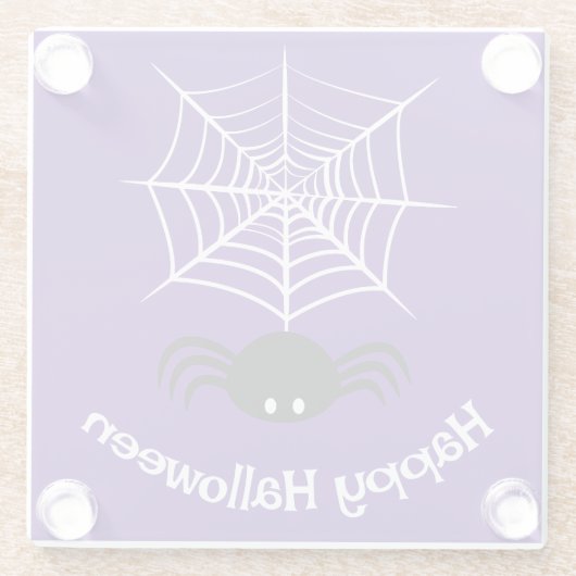 Web Halloween Spider Glazen Onderzetter (Achterkant)