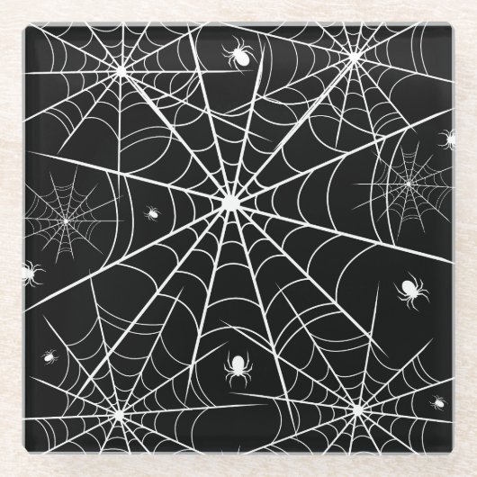 Web Halloween Spider Glazen Onderzetter (Voorkant)