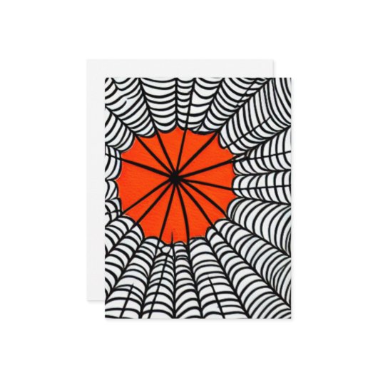 Web Halloween Spider Notitiekaartje (Voorkant / Achterkant in situ)