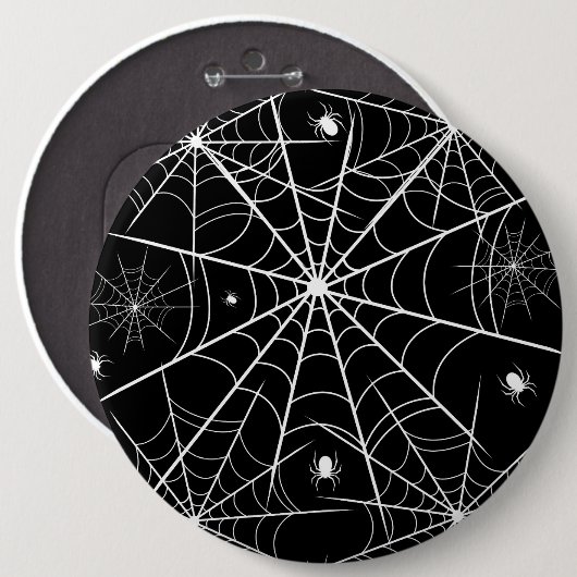 Web Halloween Spider Ronde Button 6,0 Cm (Voorkant /achterkant)
