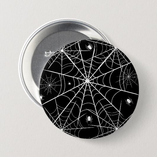 Web Halloween Spider Ronde Button 7,6 Cm (Voorkant /achterkant)