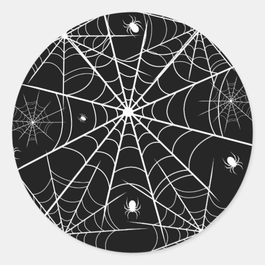 Web Halloween Spider Ronde Sticker (Voorkant)