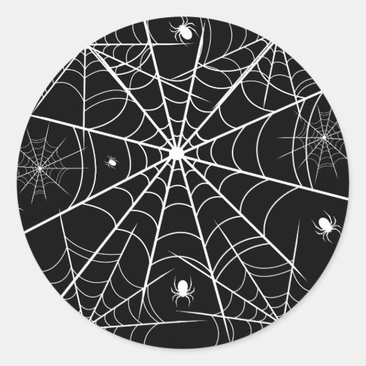 Web Halloween Spider Ronde Sticker (Voorkant)
