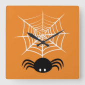 Web Halloween Spider Vierkante Klok (Voorkant)