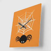Web Halloween Spider Vierkante Klok (Hoek)