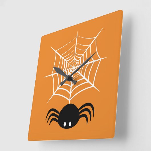 Web Halloween Spider Vierkante Klok (Hoek)