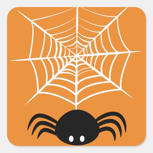 Web Halloween Spider Vierkante Sticker (Voorkant)