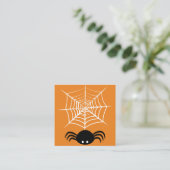 Web Halloween Spider Vierkante Visitekaartje (Staand voorkant)