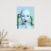 Web Head Modern Techno Industrial Surreal Art Poster (Keuken)