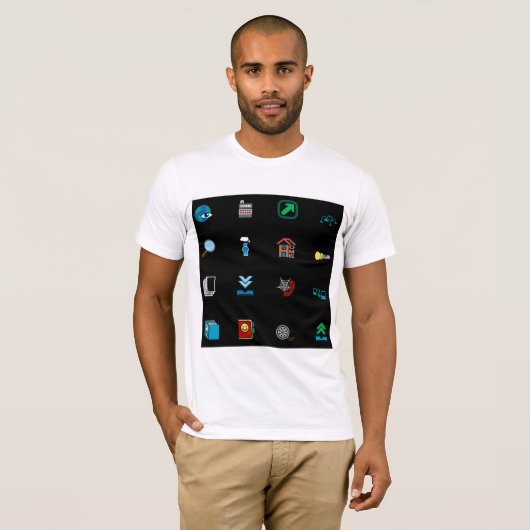 Web Icons Mannen T-shirt (Voorkant volledig)