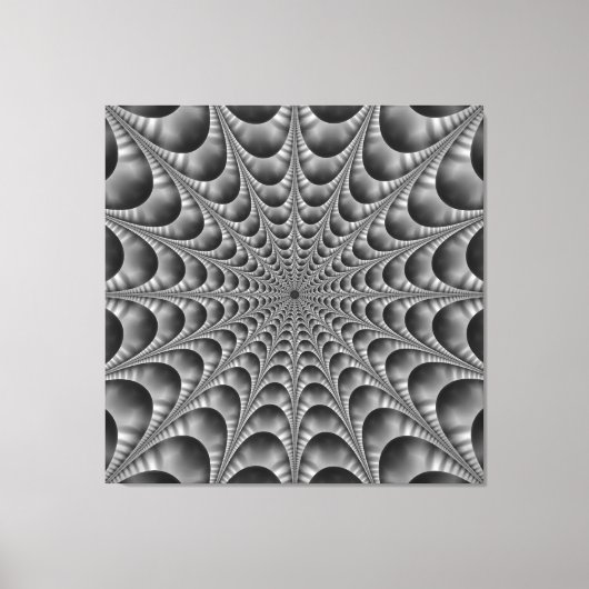 Web in zwart-wit canvas afdruk (Voorkant)