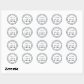 Web met de naam logo Dank u dat u Zilver Grey koop Ronde Sticker (Vel)