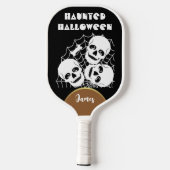 Web met gehakt halloween Spooky Gothic Skull Spide Pickleball Paddle (Achterkant)