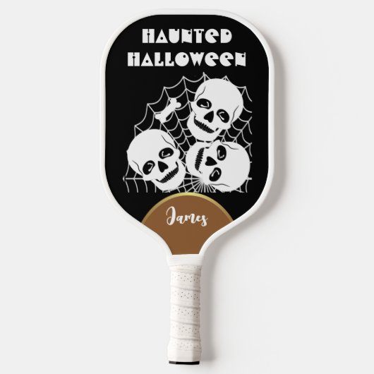 Web met gehakt halloween Spooky Gothic Skull Spide Pickleball Paddle (Achterkant)