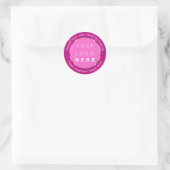 Web Naam logo Bedankt Gold Pink Berry Ronde Sticker (Tas)