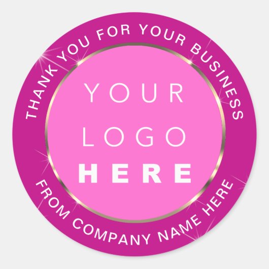 Web Naam logo Bedankt Gold Pink Berry Ronde Sticker (Voorkant)