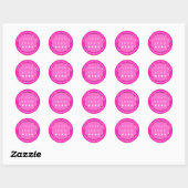 Web Naam logo Bedankt Gold Pink Fuchsia Ronde Sticker (Vel)