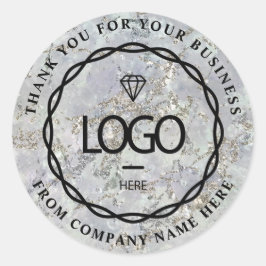 Web Naam logo Dank Bedrijfs Grijze Zilveren Slagen Ronde Sticker