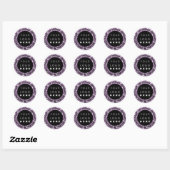 Web Naam logo Dank je Paarse winkel Glitter Ronde Sticker (Vel)