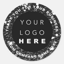 Web Naam logo Dank je Winkelen zwart wit Ronde Sticker