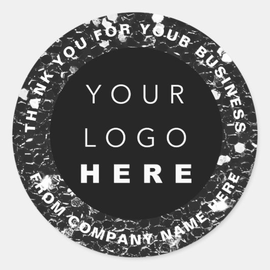 Web Naam logo Dank je Winkelen zwart wit Ronde Sticker (Voorkant)