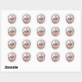 Web Naam logo Dank u Naam Glitter Roos Slag Ronde Sticker (Vel)
